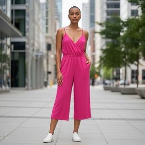 🌻 Wilfred Melodie Pink Wide Leg Capri Jumpsuit #520